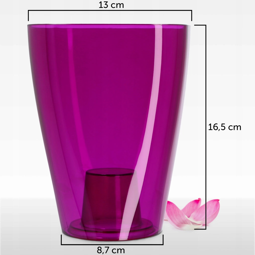 Vaso da fiori KADAX per orchidee, in plastica, viola, 13 cm