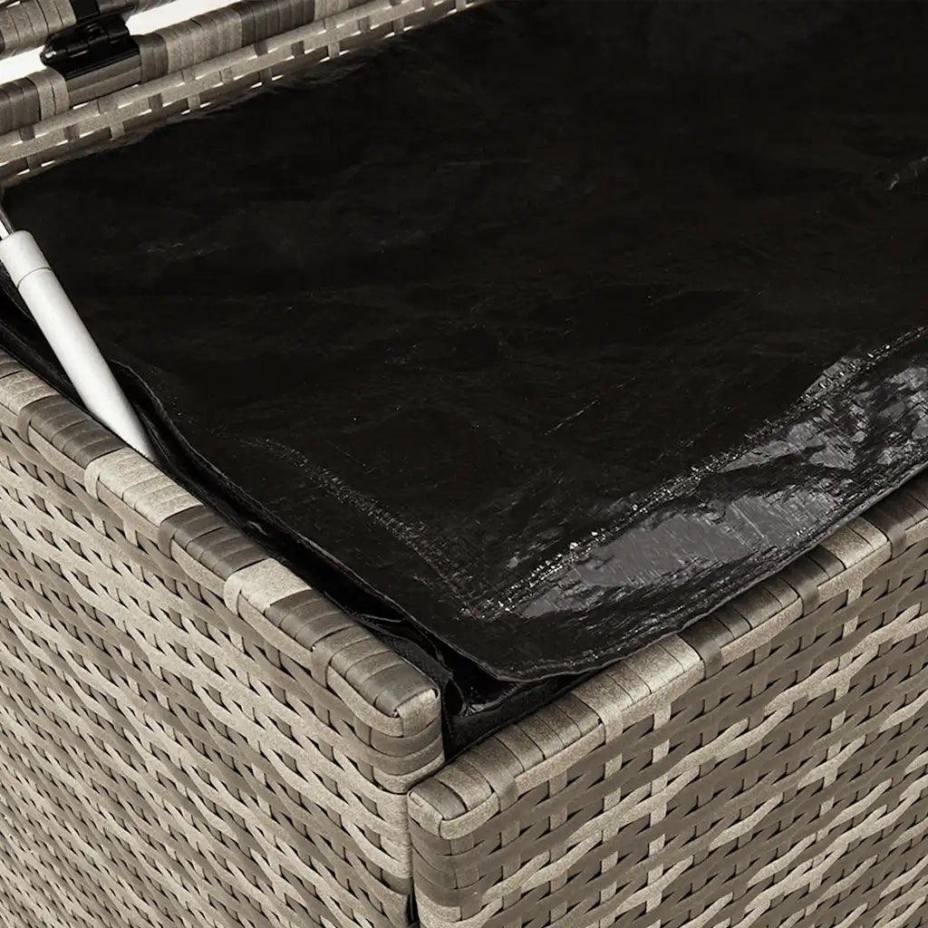 Contenitore da Giardino con Ruote Grigio 160x55x75cm Polyrattan 4103833