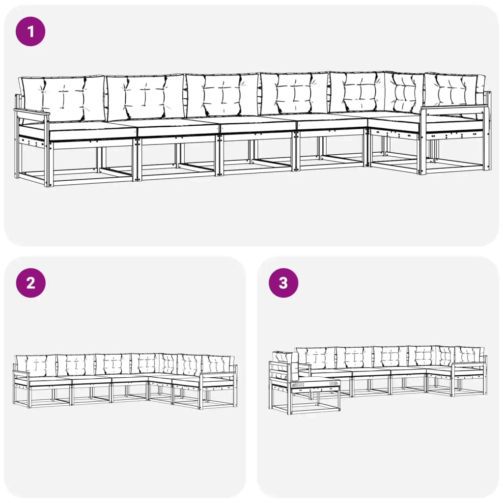 Set di divani da esterno 6 pz Bianco e Beige 3389519