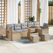 Set Divano da Giardino con cuscino 10 pcs Beige e Grigio Chiaro