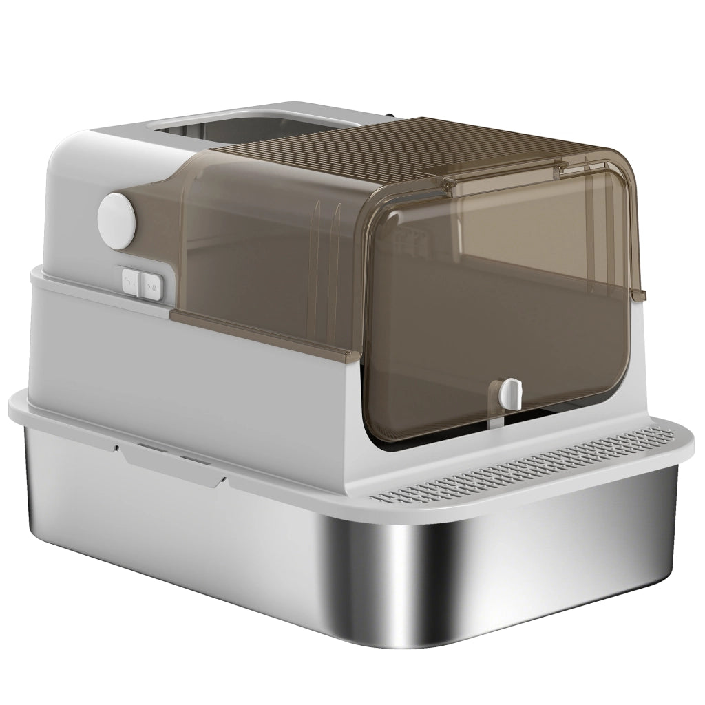 Casetta per gatti con coperchio ¨C zephmum ¨C  in acciaio inox