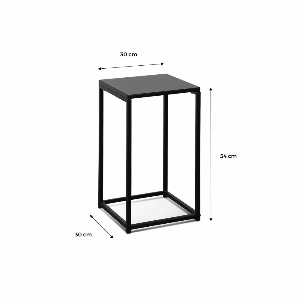 Set di 2 tavolini neri  per salotto, nero