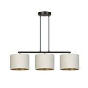 Lampadario Emibig Hilde 3 luci E27 nero crema oro