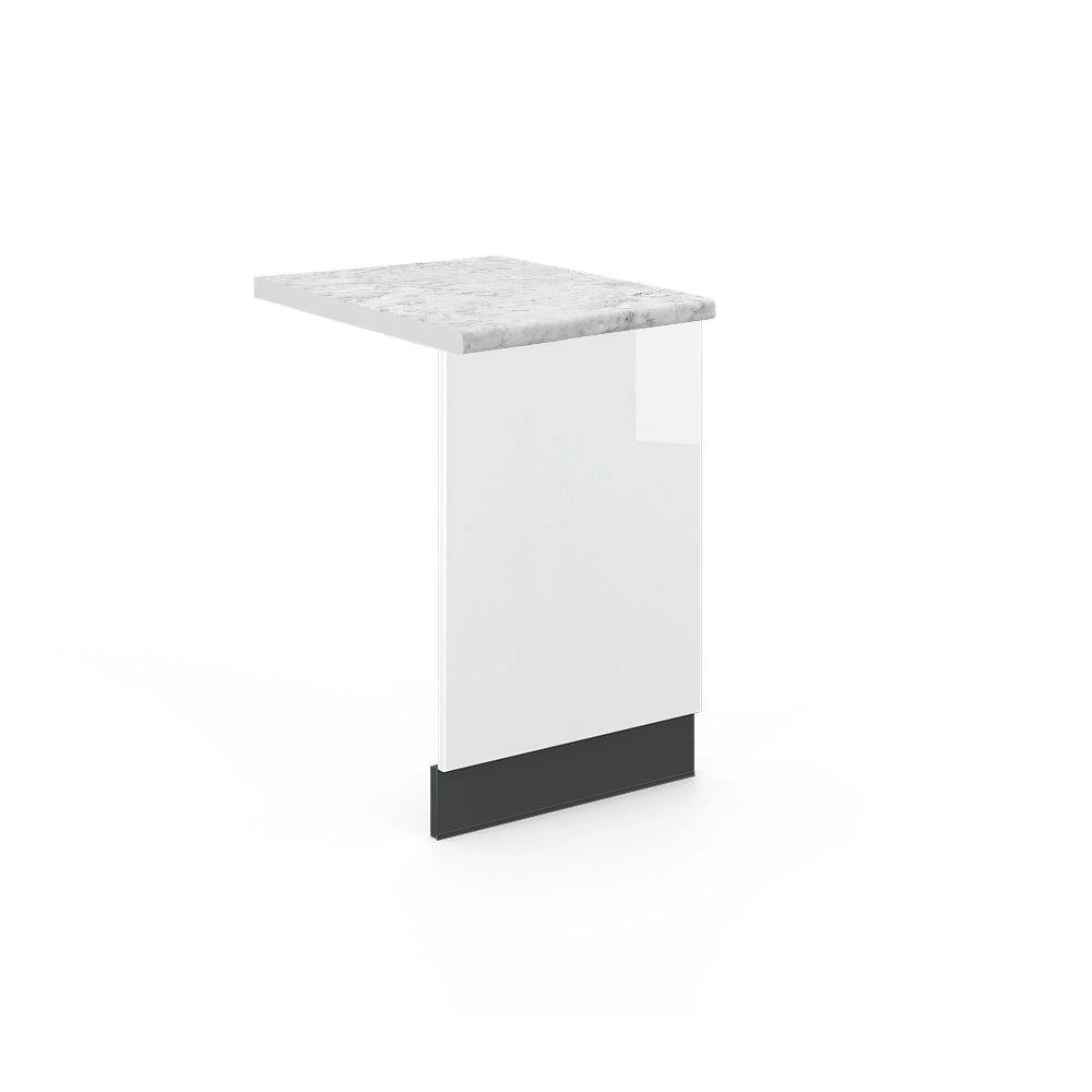 Pannello frontale Fame-Line Bianco lucido/Antracite 45 cm, PL Marmo Vicco
