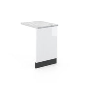 Pannello frontale Fame-Line Bianco lucido/Antracite 45 cm, PL Marmo Vicco