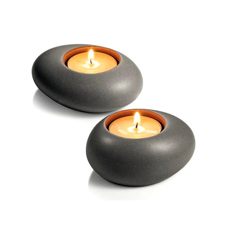 Supporto Tealight Stone Grigio Pz 2 Fancy Tescoma