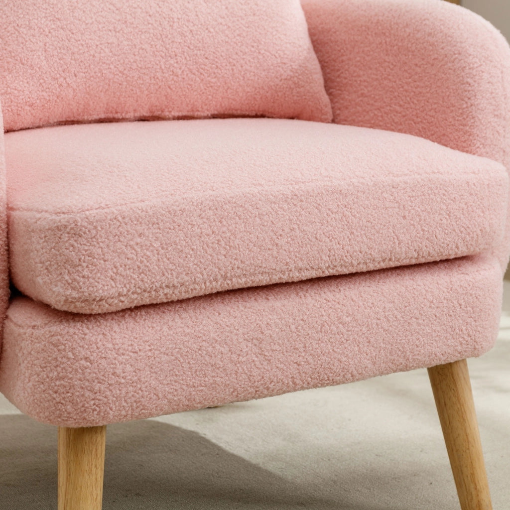 POLTRONA in Teddy Rosa 71x72x71 cm con cuscino