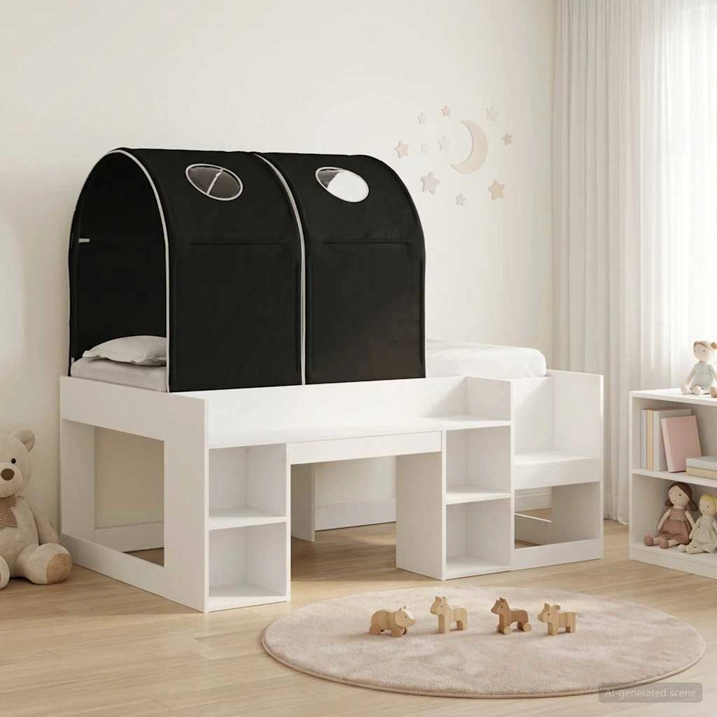 Letto con Tunnel 3 pz Bianco e Nero Legno ingegnerizzato 3423502