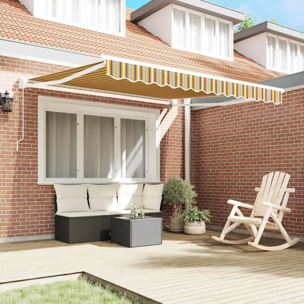 Tenda retrattile-Tenda parasole per balcone Multicolore 350 x 250 cm 156576