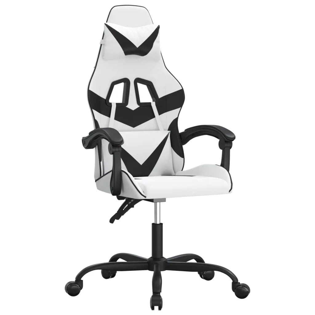 Sedia da Gaming Girevole Bianco e Nero in Similpelle 349553