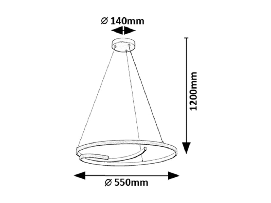 Lampada a sospensione Rabalux Niloo nera LED 40W 4000K