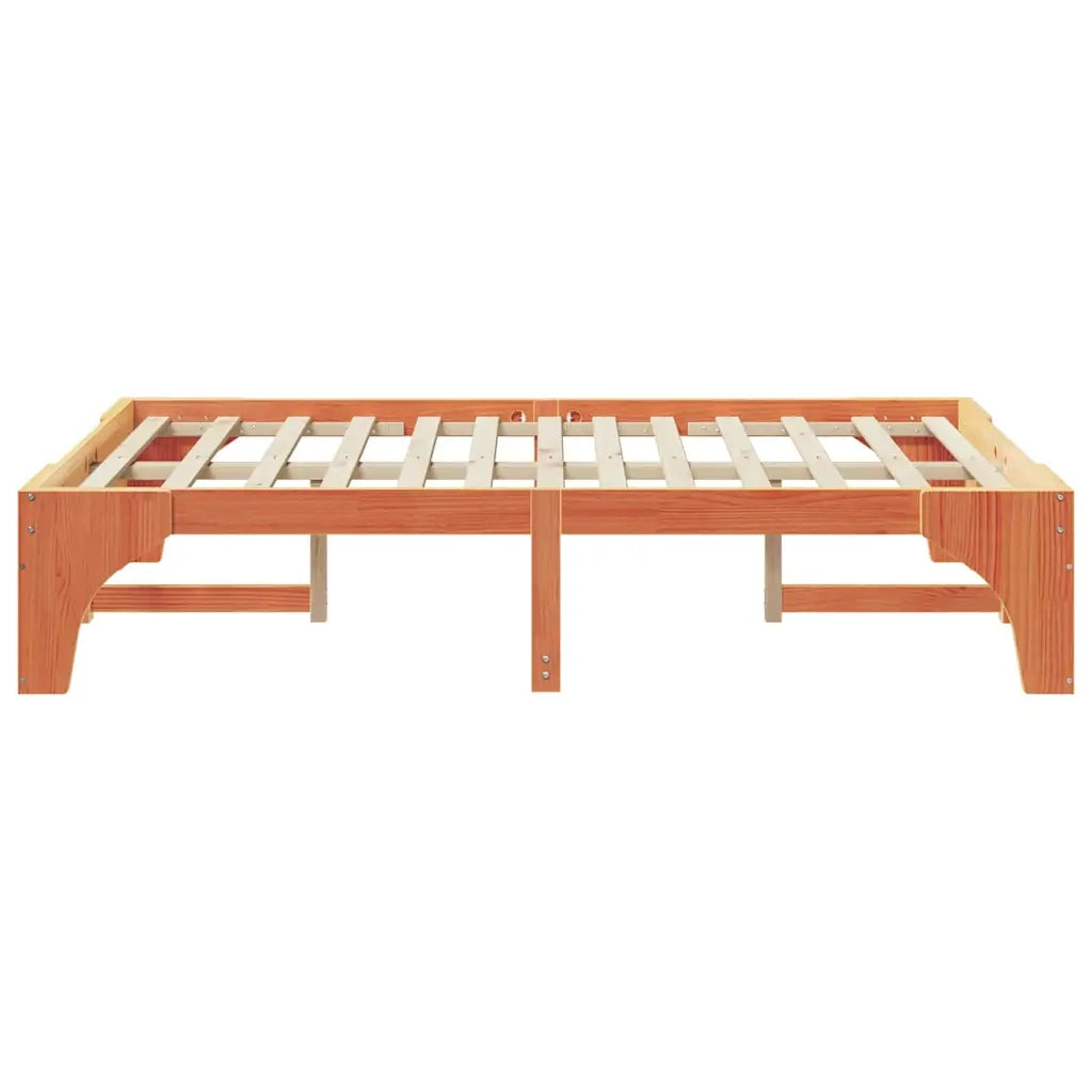 Letto matrimoniale | Letto per adulti | Struttura del letto Marrone 135 x 190 cm Pino massello