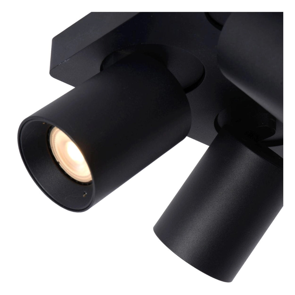 Lucide Nigel plafoniera quadrata nera 4xGU10 dimmerabile 2200K