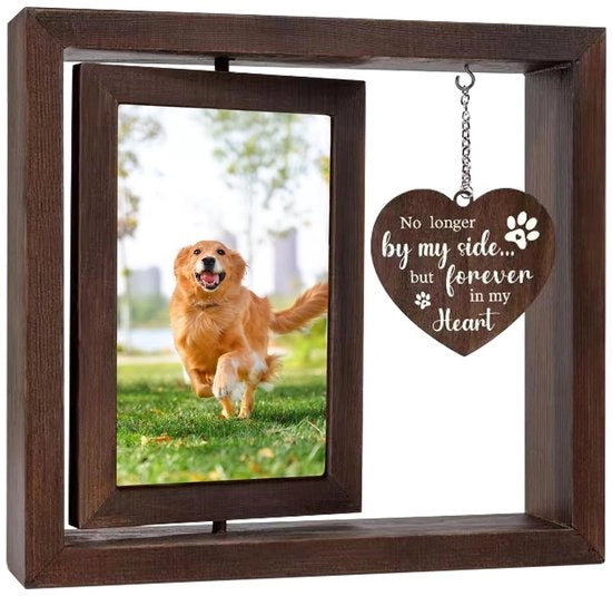 Fotolijst 360° Rotativa - Lussò Flessibile per Ricordi - Per Cani/Gatti - Cornice Esterna 23x20,5cm - Cornice Interna 14x9cm - Materiale di Alta Qualità - Lussò per Ricordi