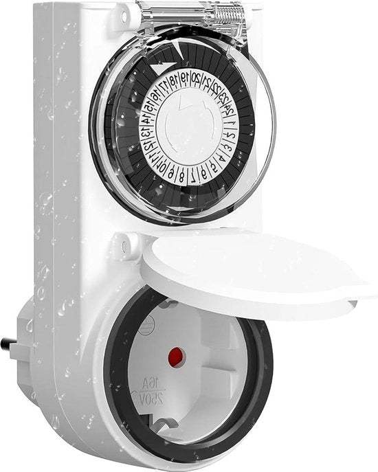 Timer esterno IP44 - timer meccanico con protezione antiaccesso - timer esterno per esterni 16A/3680W