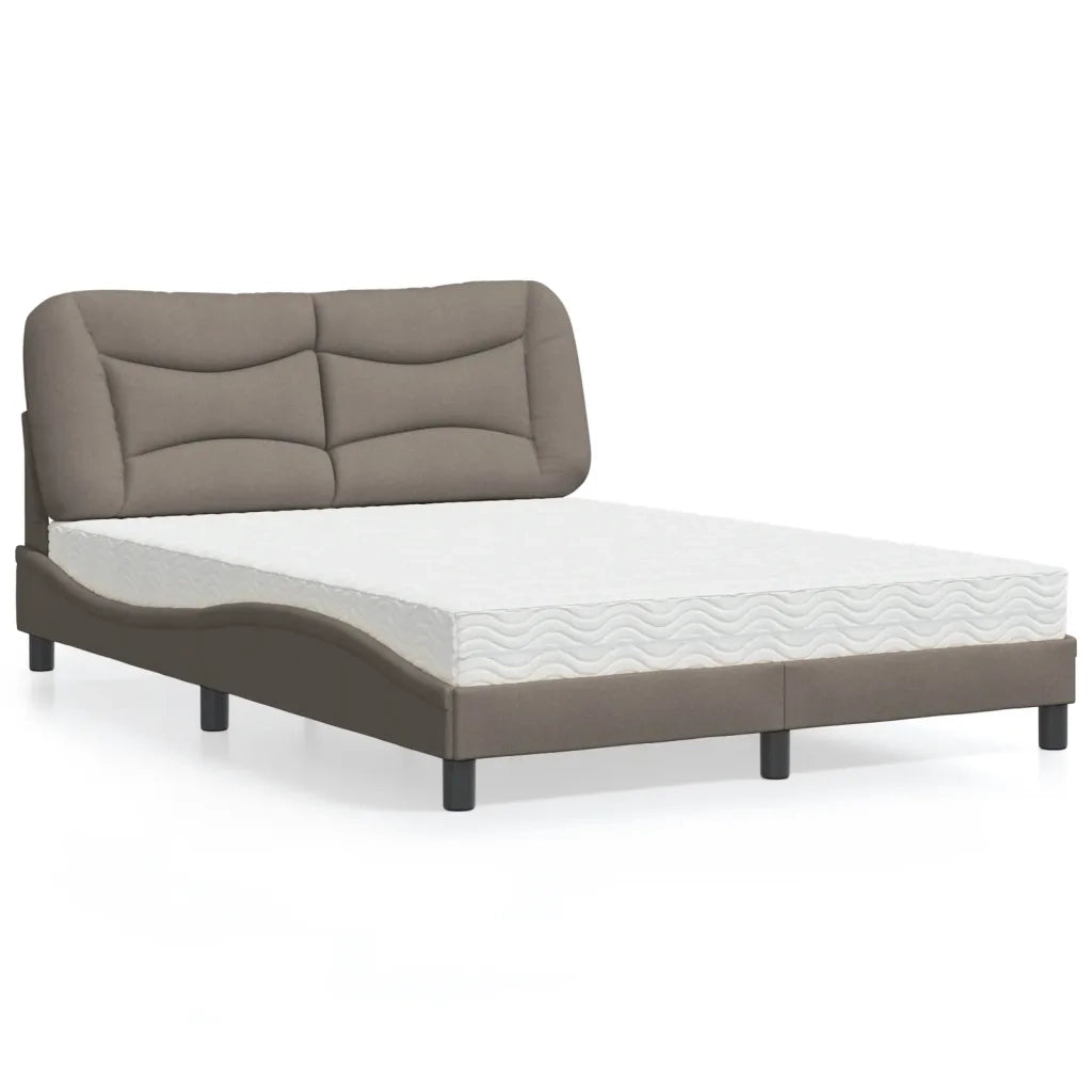 Letto con Materasso Hvar Tortora 120x200 cm in Tessuto