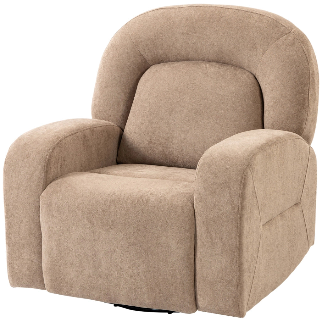 Poltrona Relax Reclinabile Girevole ¨C Minimal ¨C Tessuto Velluto Khaki