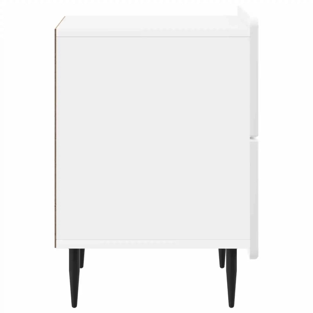 Set di 2 Comodini | Armadio da Notte | Mobiletto da notte Bianco Lucido 43 x 34,5 x 49,5 cm