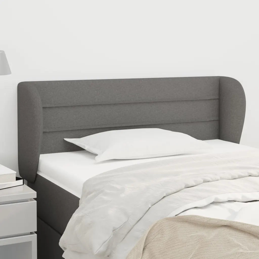 Testiera ad Orecchio-Testata con Orecchie Grigio Scuro 103x23x78/88 cm in Tessuto 421588