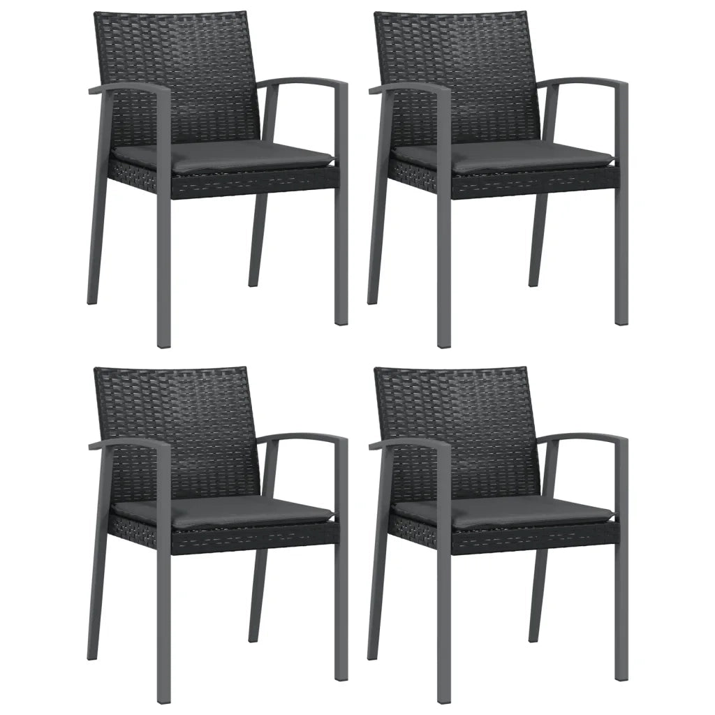 Set Pranzo da Giardino 5pz con Cuscini in Polyrattan e Acciaio 3186995