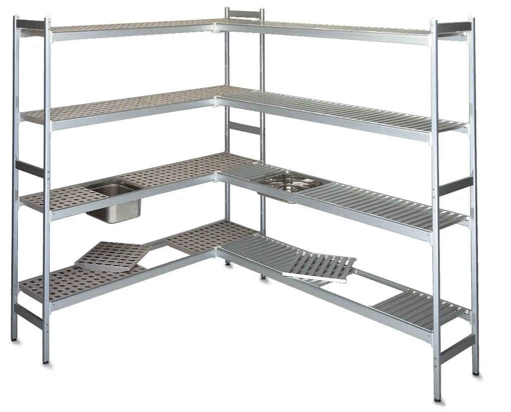 Scaffale in acciaio inox con ganci cm. 130x30x150h