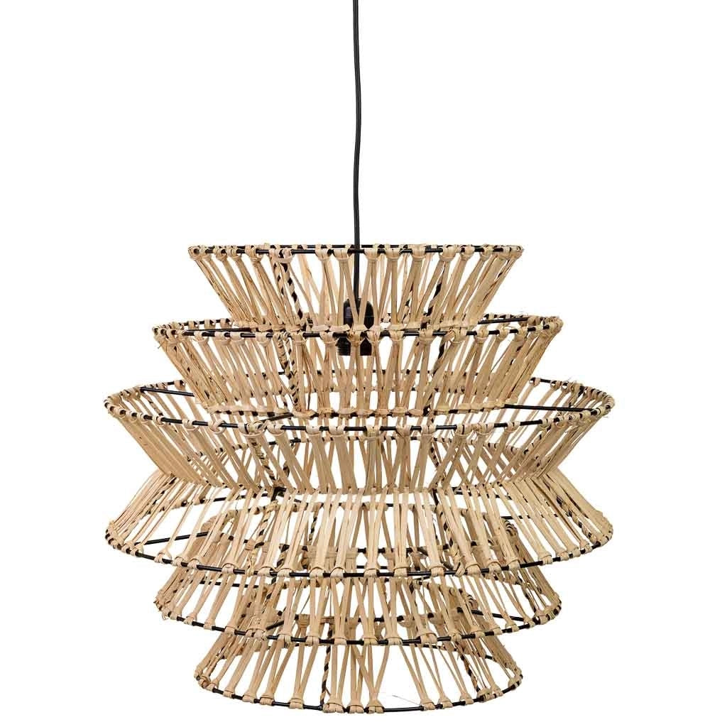 Lampada soffitto rafia e metallo marrone 51x51x46h cm
