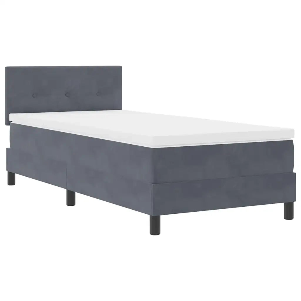 Letto a molle con materasso Grigio scuro 80 x 200 cm Velluto 3339135