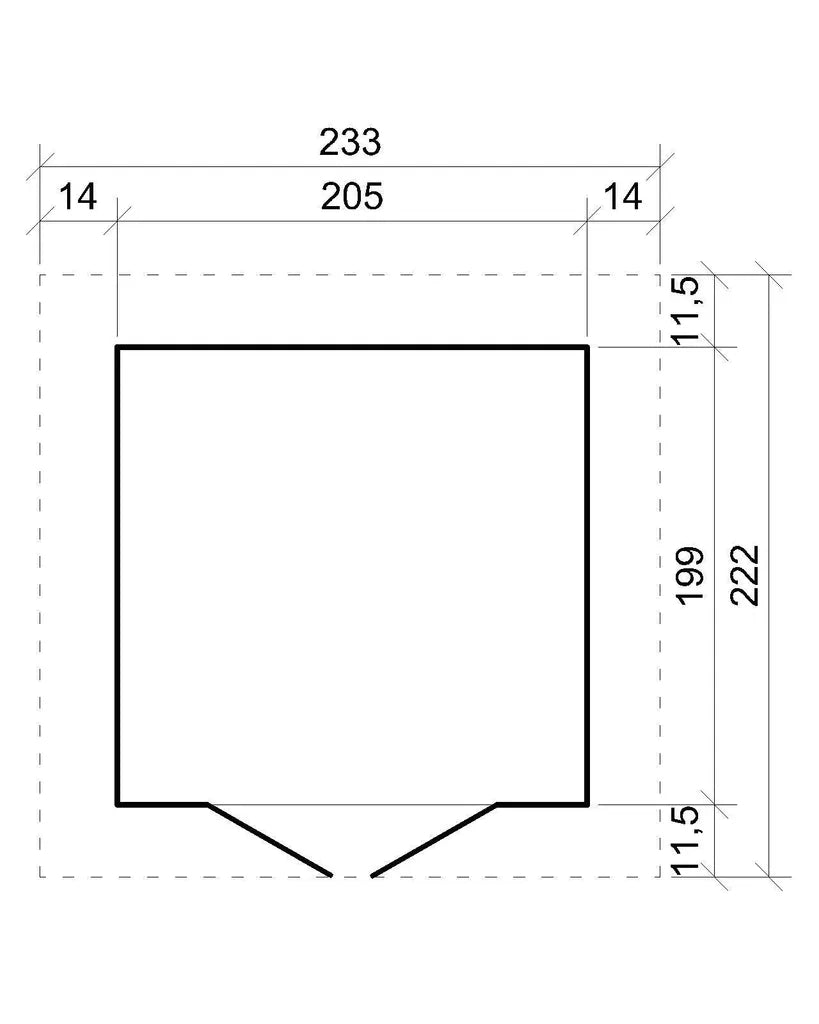 Casa da giardino in legno naturale H228x222x233 cm/4,08 m?²- TIMBELA M351