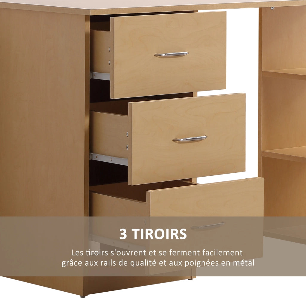 Scrivania con cassetti e ripiani ¨C Xylo ¨C legno chiaro 120x50 cm