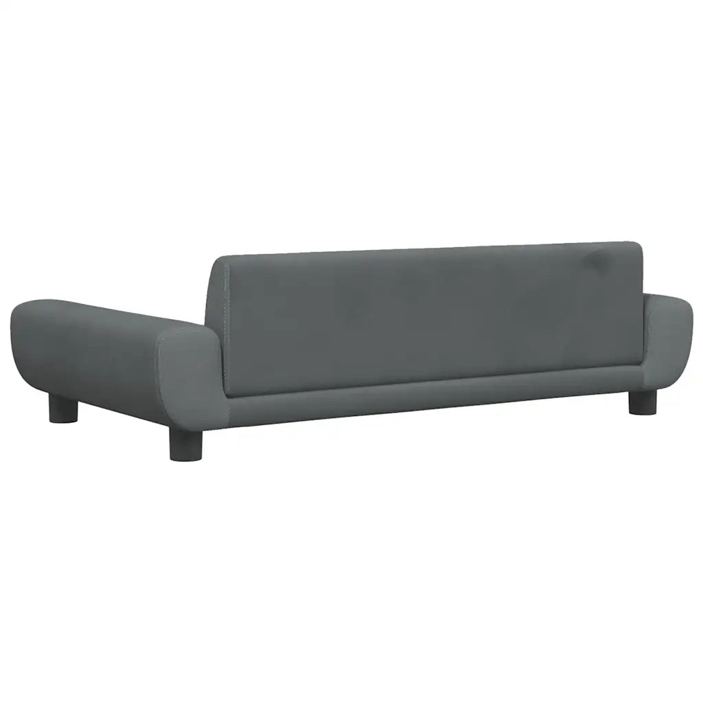 Divano per Bambini-Sofa-Divanetto Grigio Scuro 100x54x33 cm in Velluto