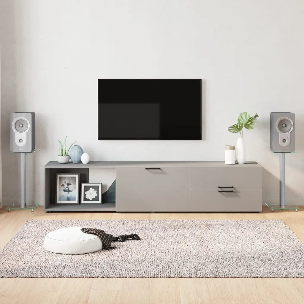 Pedane Casse 2pz Argento Vetro Temperato Design a 1 Pilastro 51809