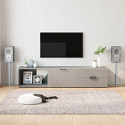 Pedane Casse 2pz Argento Vetro Temperato Design a 1 Pilastro 51809