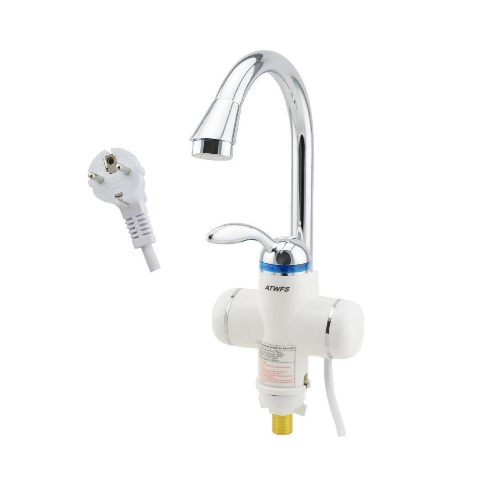 Trade Shop - Rubinetto Miscelatore Caldaia Elettrico Acqua Calda Con Spina Cucina Bagno 3000w -