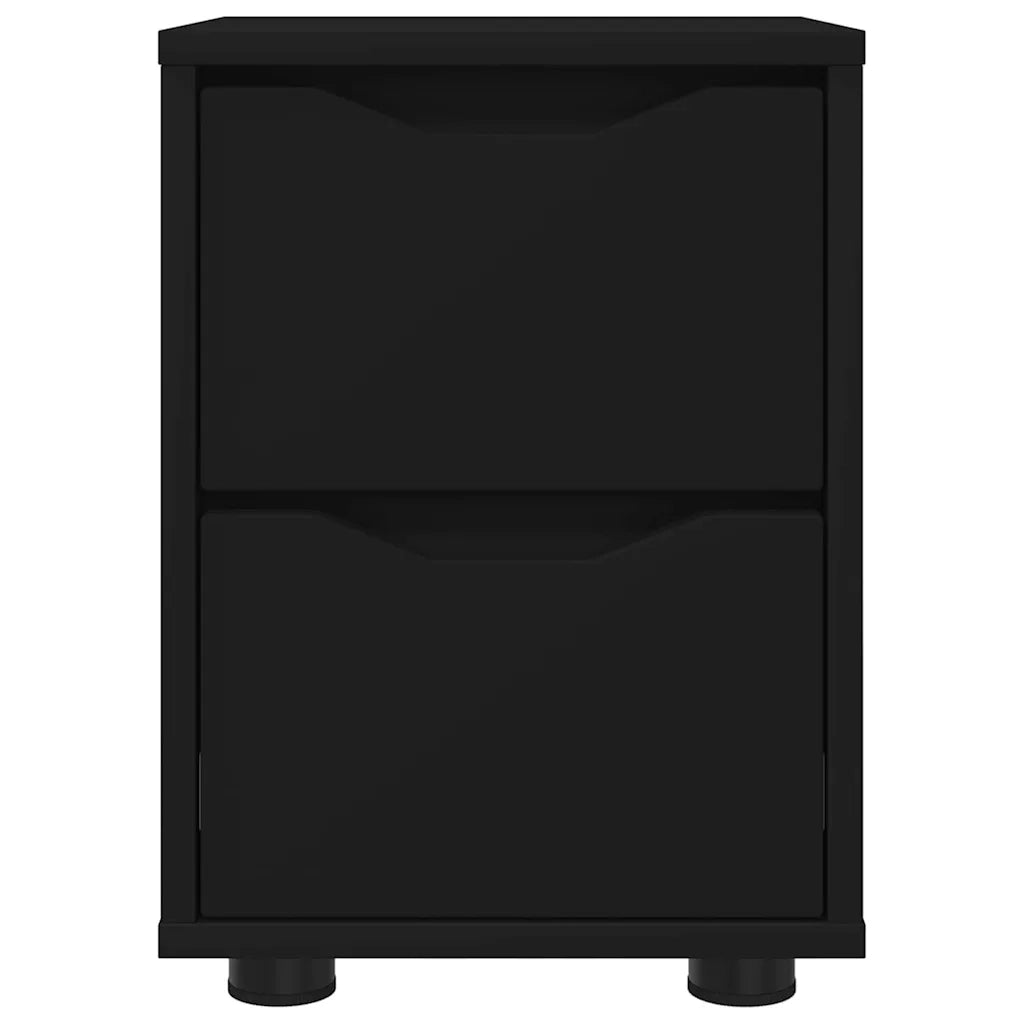Set di 2 Comodini | Armadio da Notte | Mobiletto da notte Nero 30,5 x 30 x 43 cm Legno multistrato