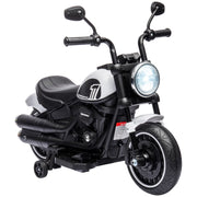 Moto Elettrica per Bambini 18-36 Mesi ¨C Xylo ¨C Batteria 6V Bianco con Ruote Ausiliarie