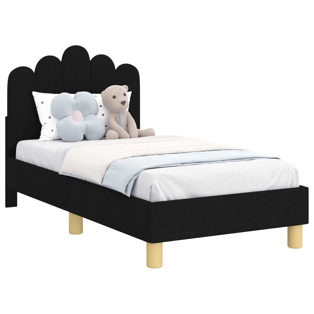 Struttura letto per bambini con testata-Giroletto per bambini Nero 70 x 140 cm 778630