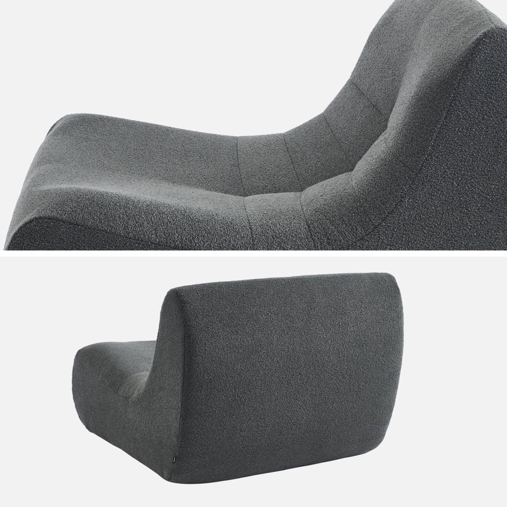 Divano modulare boucle, 2 posti, antracite