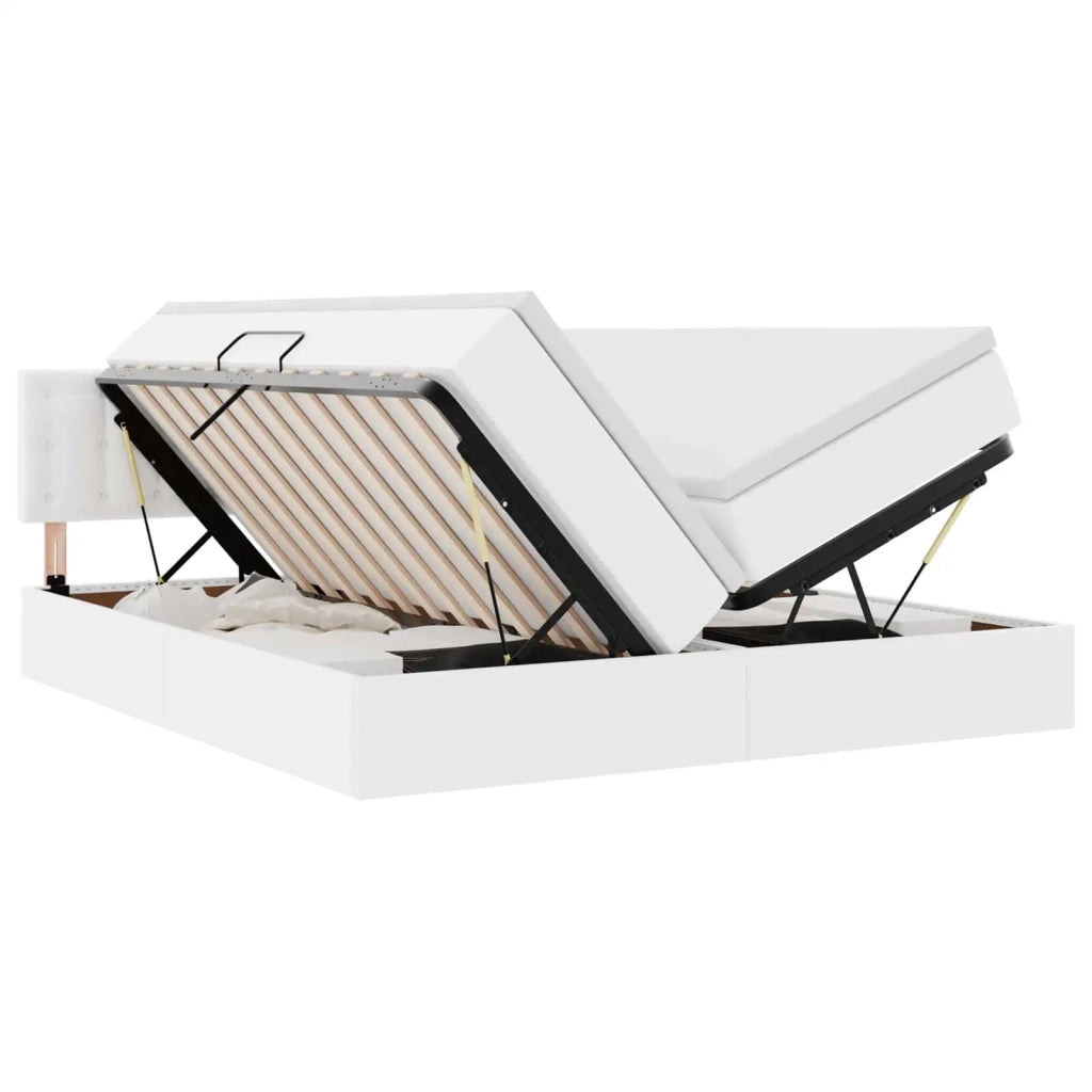 Letto con contenitore e LED con led Bianco Puro 180 x 200 cm 3371542
