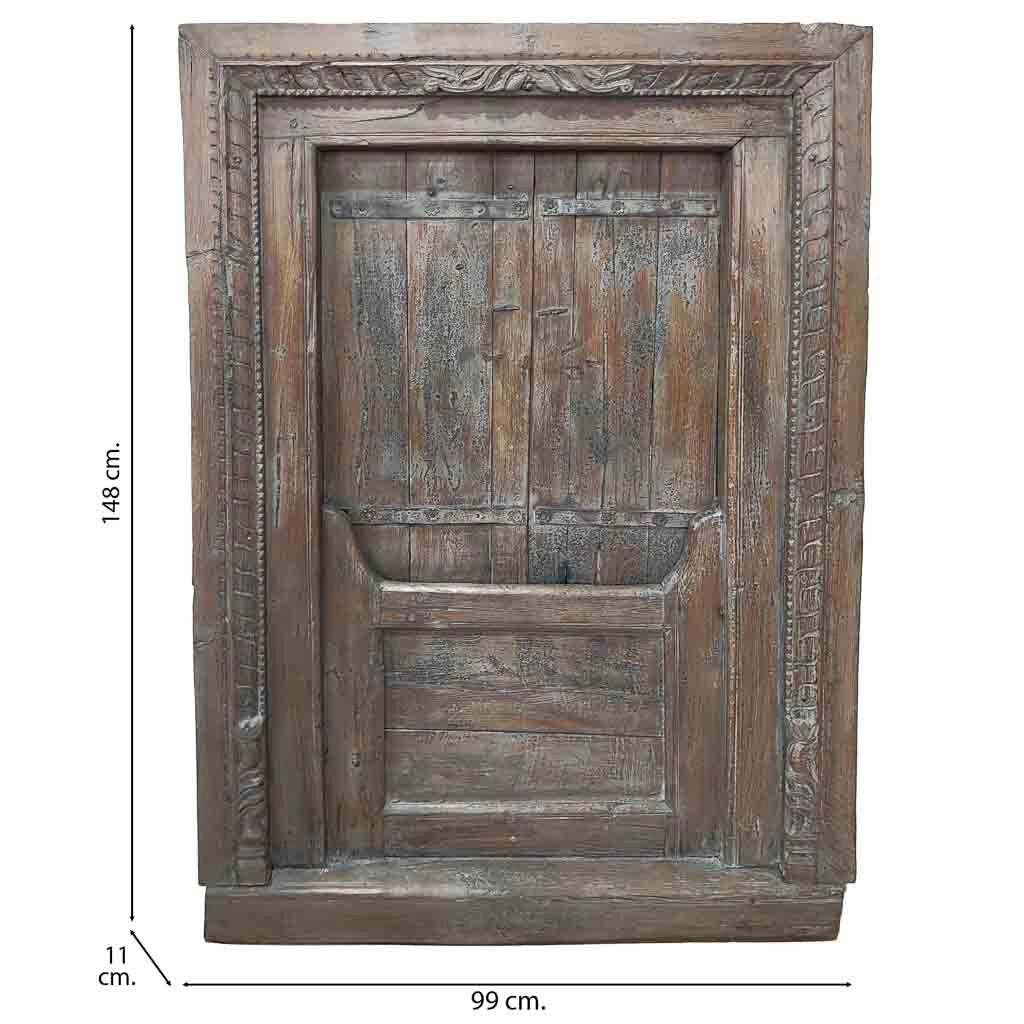 Finestra artigianale in legno marrone 99x11x148h cm
