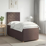 Letto box spring con materasso Marrone Scuro 100 x 200 cm 3455290