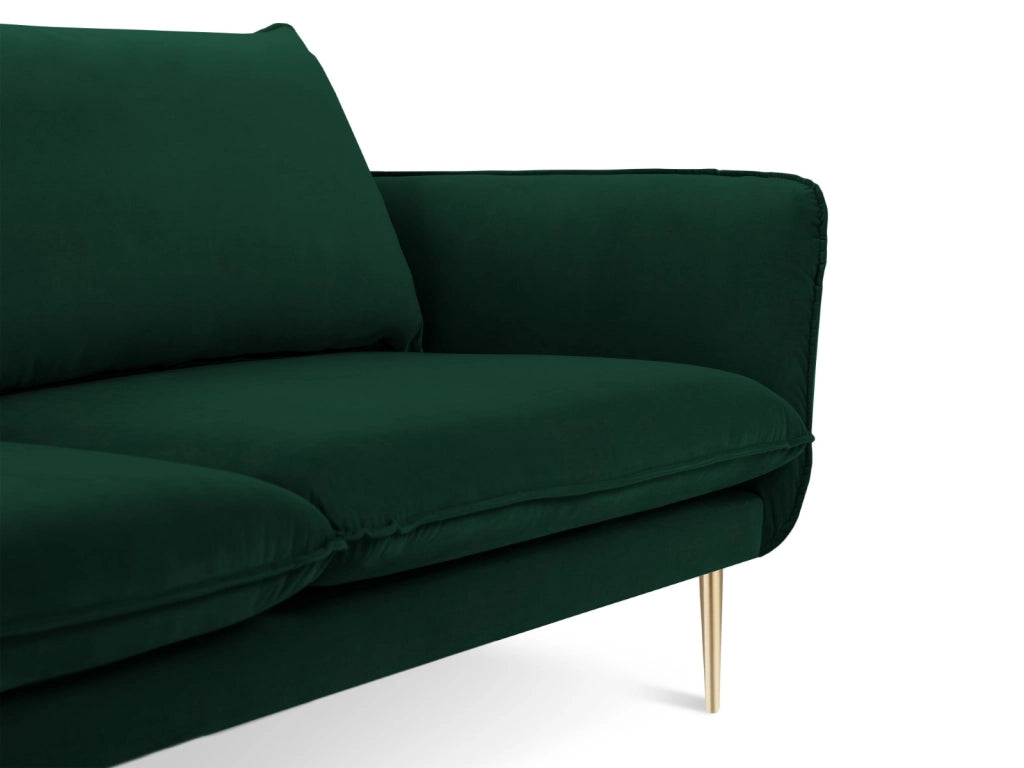 Cosmopolitan Design - Divano "Vienna" 3 posti in velluto verde bottiglia 