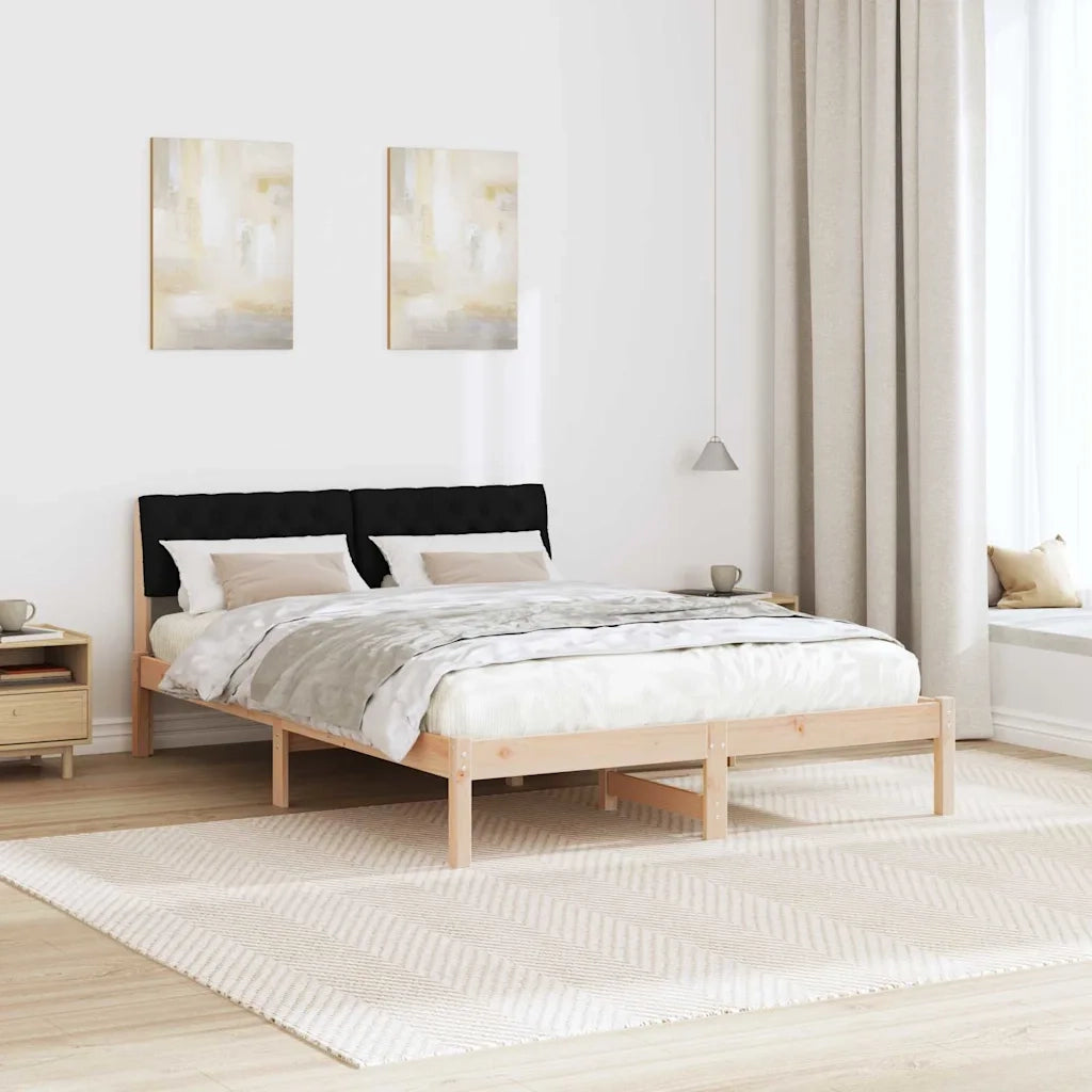 Struttura del Letto con testiera Marrone e nero 135 x 190 cm 878621