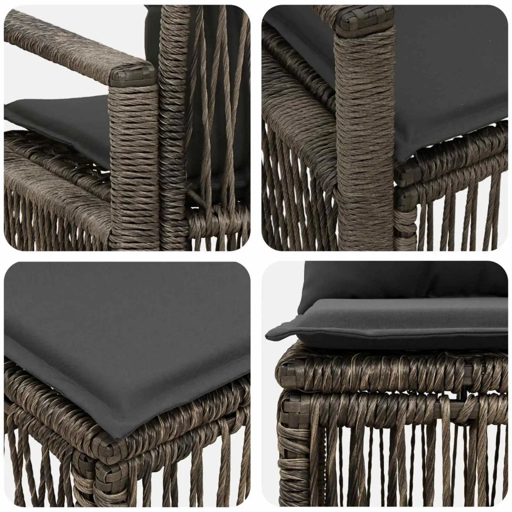 Set Divano da Giardino 9 pz Grigio polyrattan 3435899