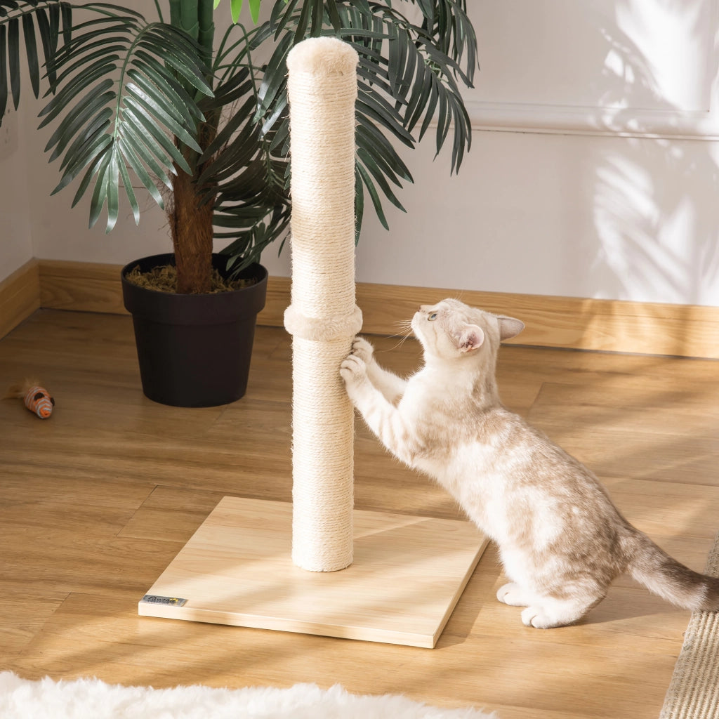 Albero tiragraffi per gatti con sisal ¨C Minimal ¨C Beige e quercia 60 cm