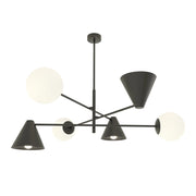 Plafoniera Moderna Industrial Njord 6 Luci Nero