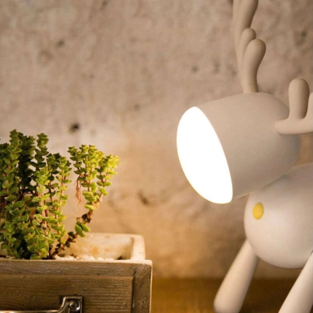 Luce notturna wireless Art déco renna 5V portatile Bianco Eko
