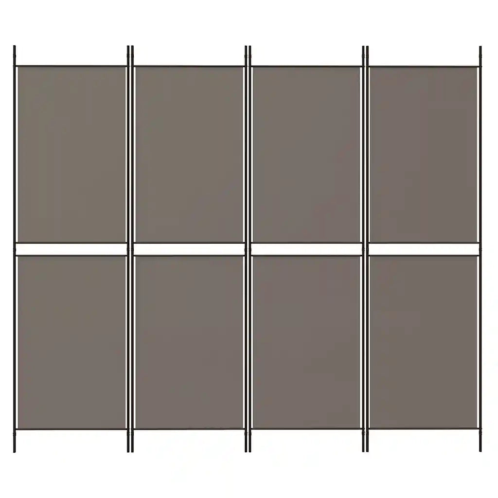 Divisorio Ambienti | Divider per stanze | Paravento a 4 Pannelli Antracite 200x220 cm Tessuto