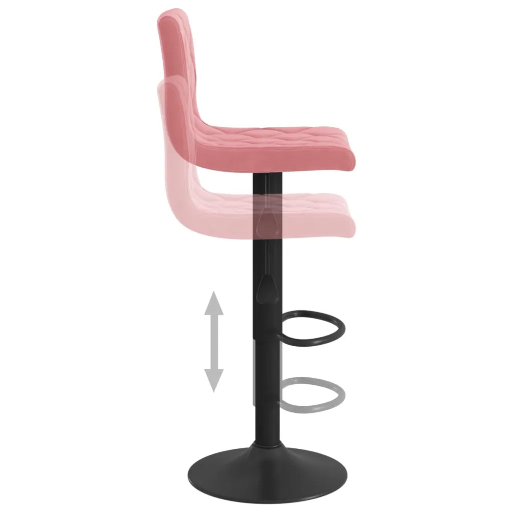 Sgabelli da Bar 2 pz Rosa in Velluto 333736