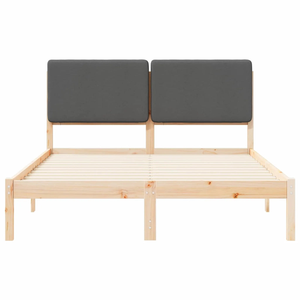 Letto con Testiera Rivestita-Struttura Letto con Testiera Grigio scuro 160 x 200 cm 496378