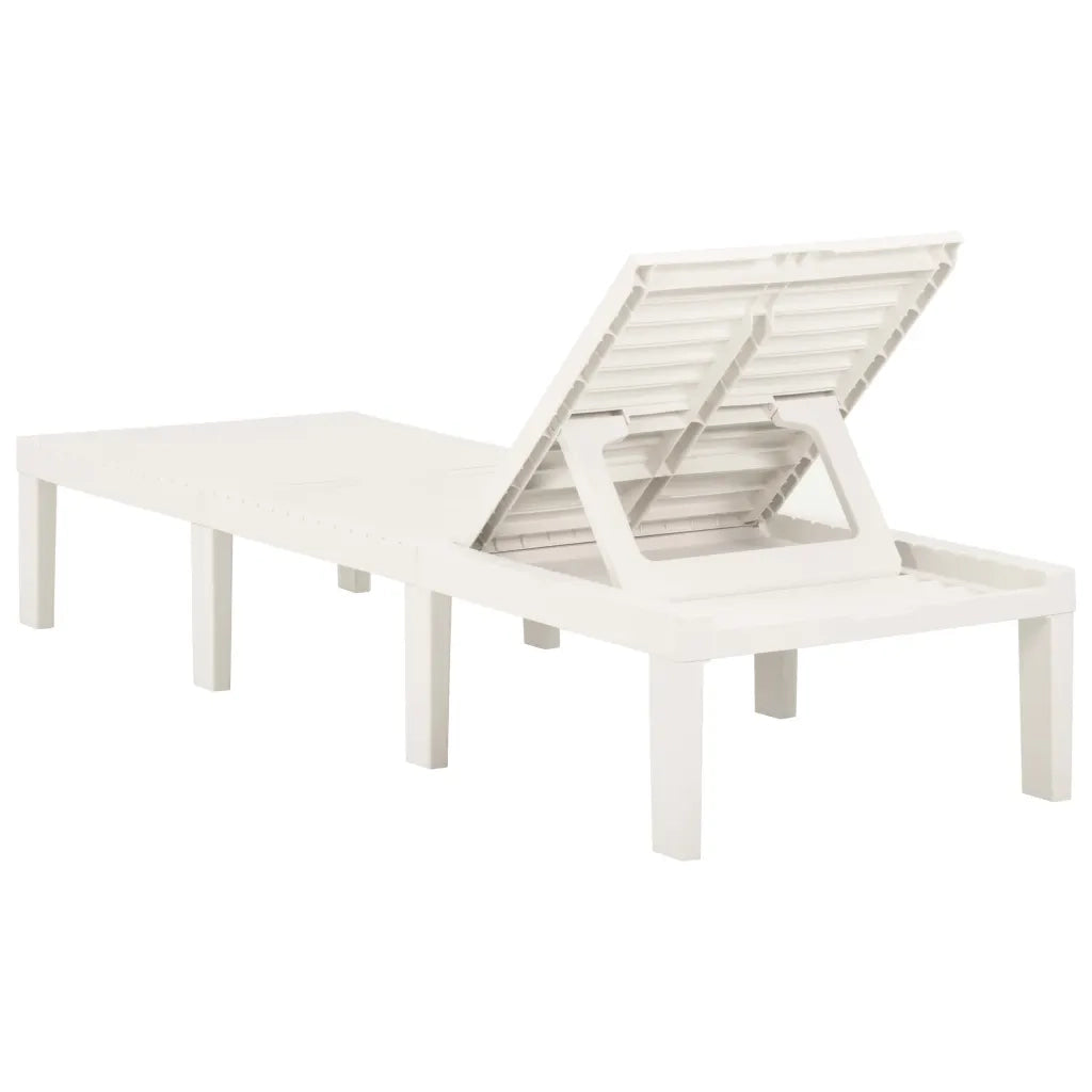 Lettino Prendisole | Sdraio da giardino | Lettino da sole in Plastica Bianco